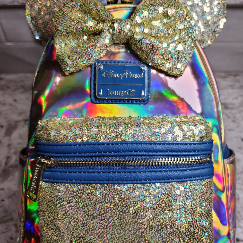 Loungefly Earidescent Iridescent Backpack Disney World Parks 50th Anniversary